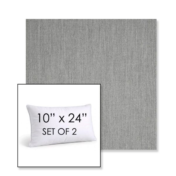 Picture of Switch Silver | Set of 2 | 10" X 24" Sunbrella Outdoor Throw Pillows with Premium Inserts