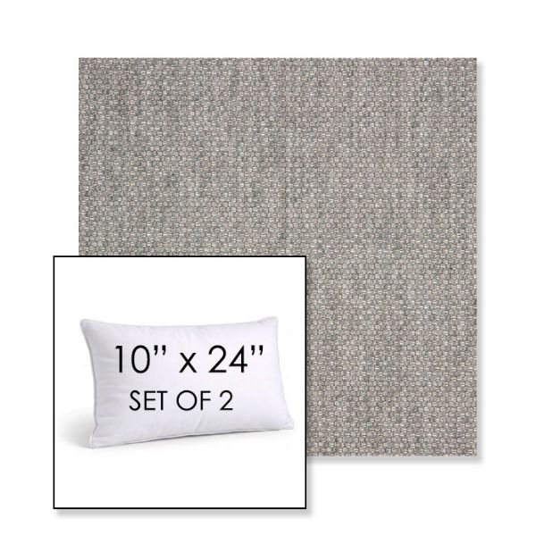 Picture of Tailored Fog | Set of 2 | 10" X 24" Sunbrella Outdoor Throw Pillows with Premium Inserts