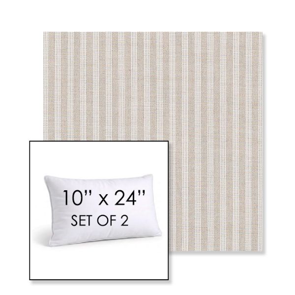 Picture of Tap Sand | Set of 2 | 10" X 24" Sunbrella Outdoor Throw Pillows with Premium Inserts