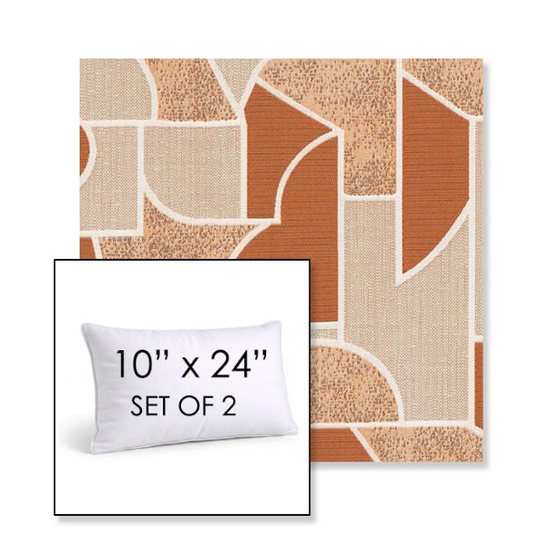 Picture of Territory Turmeric | Set of 2 | 10" X 24" Sunbrella Outdoor Throw Pillows with Premium Inserts