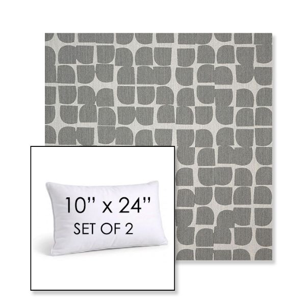 Picture of Toggle Greystone | Set of 2 | 10" X 24" Sunbrella Outdoor Throw Pillows with Premium Inserts