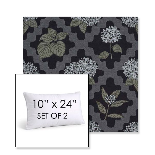 Picture of Trellis Morning Glory | Set of 2 | 10" X 24" Sunbrella Outdoor Throw Pillows with Premium Inserts
