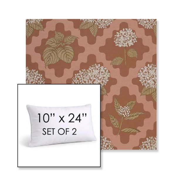 Picture of Trellis Primrose | Set of 2 | 10" X 24" Sunbrella Outdoor Throw Pillows with Premium Inserts