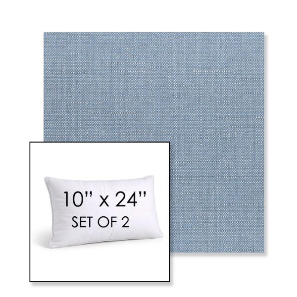 Picture of Willa Chambray | Set of 2 | 10" X 24" Sunbrella Outdoor Throw Pillows with Premium Inserts