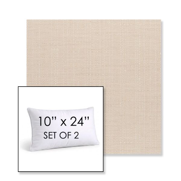 Picture of Willa Linen | Set of 2 | 10" X 24" Sunbrella Outdoor Throw Pillows with Premium Inserts