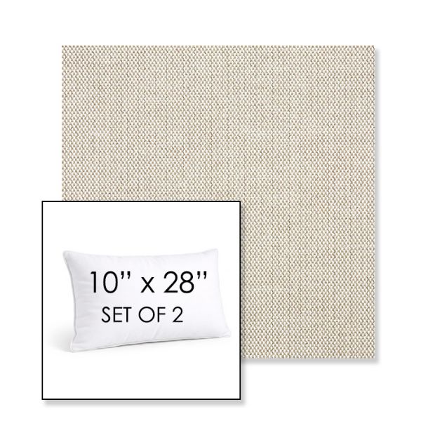 Picture of Blend Linen | Set of 2 | 10" X 28" Sunbrella Outdoor Throw Pillows with Premium Inserts