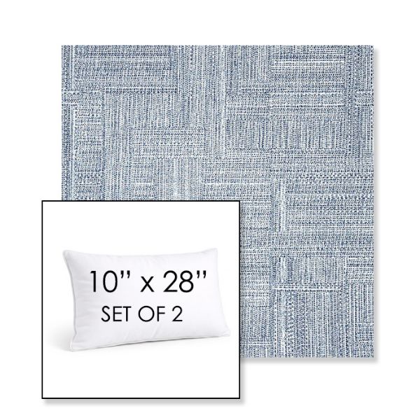 Picture of Boro Indigo | Set of 2 | 10" X 28" Sunbrella Outdoor Throw Pillows with Premium Inserts