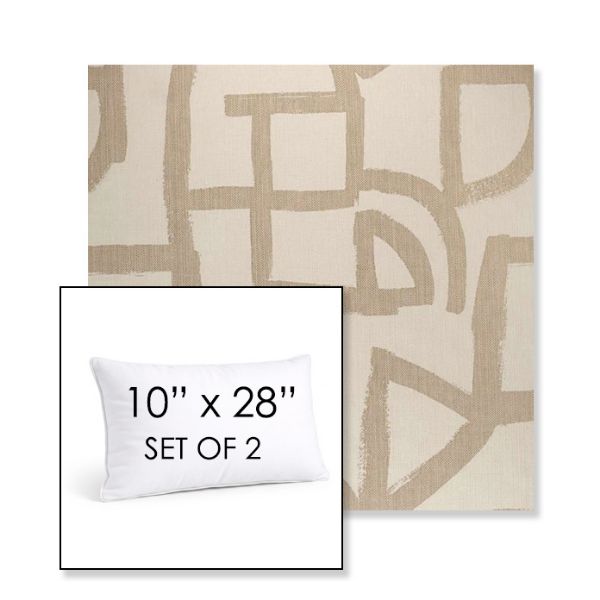 Picture of Brushstroke Stucco | Set of 2 | 10" X 28" Sunbrella Outdoor Throw Pillows with Premium Inserts