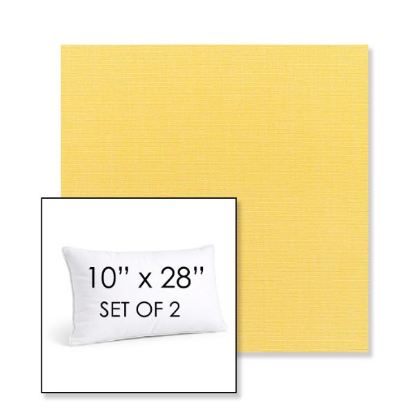Picture of Canvas Buttercup | Set of 2 | 10" X 28" Sunbrella Outdoor Throw Pillows with Premium Inserts