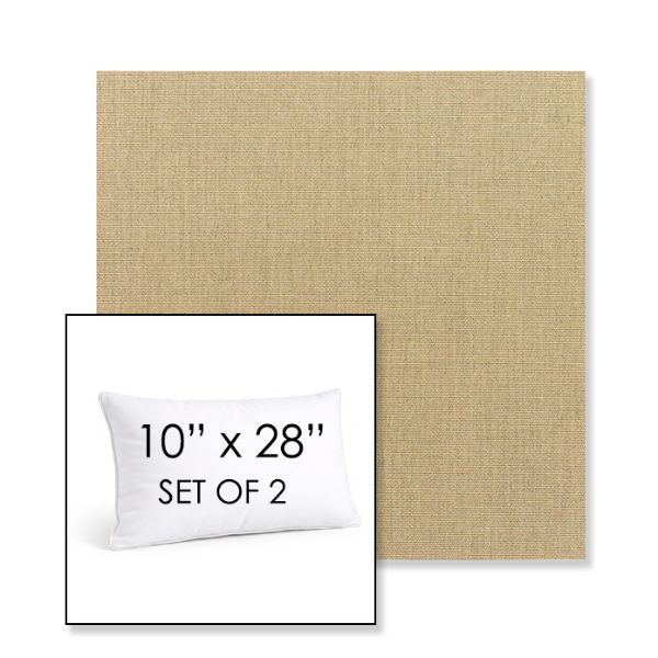 Picture of Canvas Heather Beige | Set of 2 | 10" X 28" Sunbrella Outdoor Throw Pillows with Premium Inserts