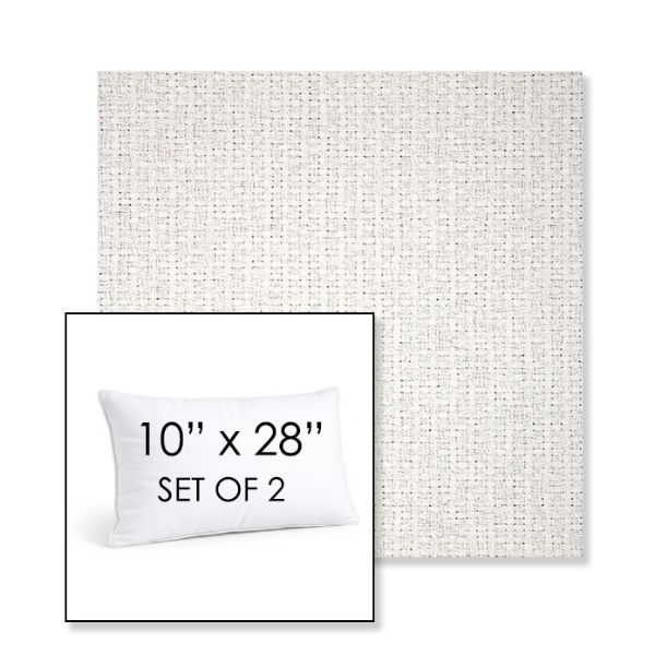 Picture of Dumont Snow | Set of 2 | 10" X 28" Sunbrella Outdoor Throw Pillows with Premium Inserts