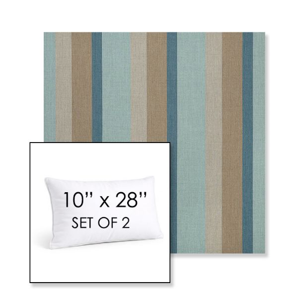 Picture of Gateway Mist | Set of 2 | 10" X 28" Sunbrella Outdoor Throw Pillows with Premium Inserts