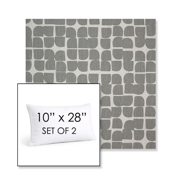Picture of Toggle Greystone | Set of 2 | 10" X 28" Sunbrella Outdoor Throw Pillows with Premium Inserts