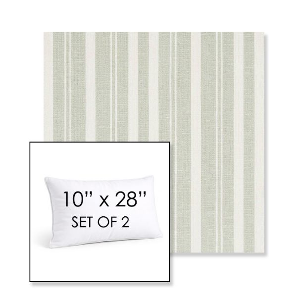 Picture of Tranquil Sage | Set of 2 | 10" X 28" Sunbrella Outdoor Throw Pillows with Premium Inserts