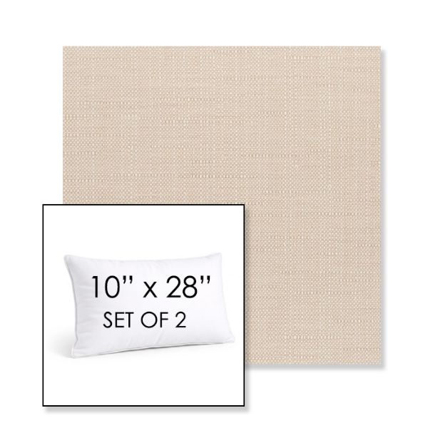Picture of Willa Linen | Set of 2 | 10" X 28" Sunbrella Outdoor Throw Pillows with Premium Inserts