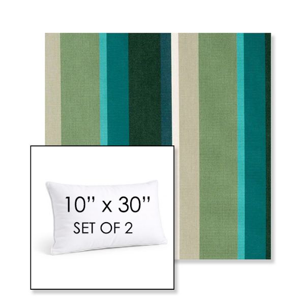 Picture of Beaming Lagoon | Set of 2 | 10" X 30" Sunbrella Outdoor Throw Pillows with Premium Inserts