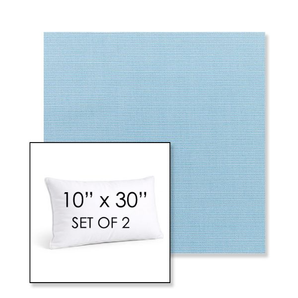 Picture of Canvas Air Blue | Set of 2 | 10" X 30" Sunbrella Outdoor Throw Pillows with Premium Inserts