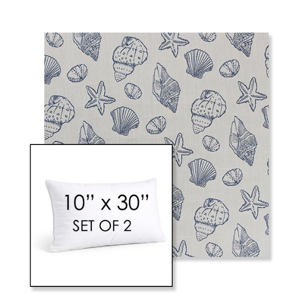 Picture of Nantucket Atlantis | Set of 2 | 10" X 30" Sunbrella Outdoor Throw Pillows with Premium Inserts
