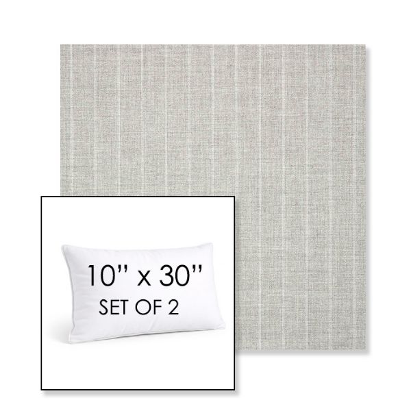 Picture of Ticking Fog | Set of 2 | 10" X 30" Sunbrella Outdoor Throw Pillows with Premium Inserts