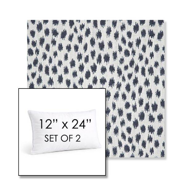 Picture of Agra Indigo | Set of 2 | 12" X 24" Sunbrella Outdoor Throw Pillows with Premium Inserts
