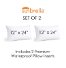 Picture of Agra Pebble | Set of 2 | 12" X 24" Sunbrella Outdoor Throw Pillows with Premium Inserts