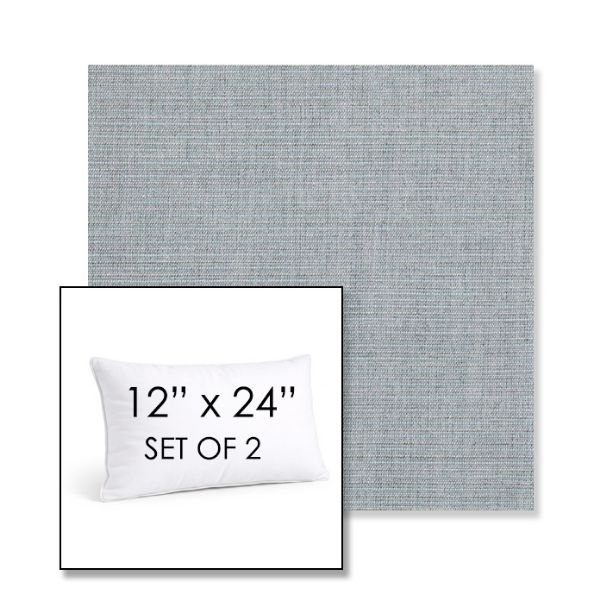 Picture of Ambrose Chambray | Set of 2 | 12" X 24" Sunbrella Outdoor Throw Pillows with Premium Inserts