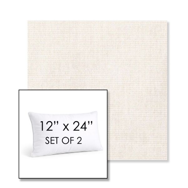 Picture of Ambrose Linen | Set of 2 | 12" X 24" Sunbrella Outdoor Throw Pillows with Premium Inserts