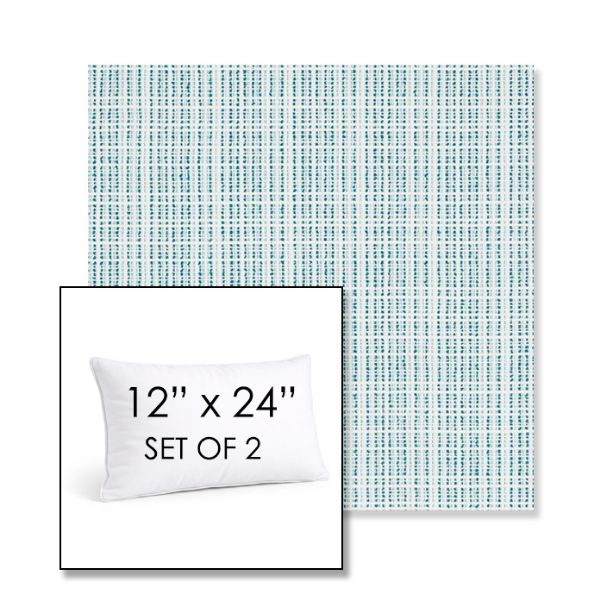 Picture of Benson Lagoon | Set of 2 | 12" X 24" Sunbrella Outdoor Throw Pillows with Premium Inserts