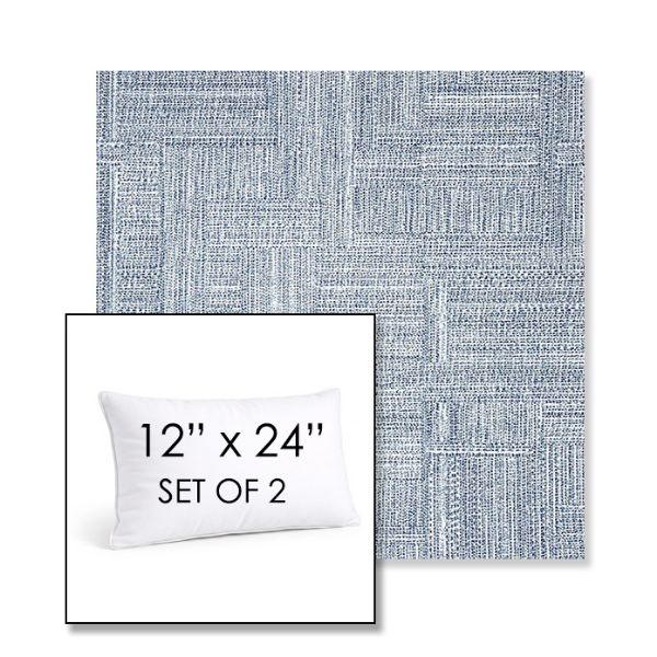 Picture of Boro Indigo | Set of 2 | 12" X 24" Sunbrella Outdoor Throw Pillows with Premium Inserts