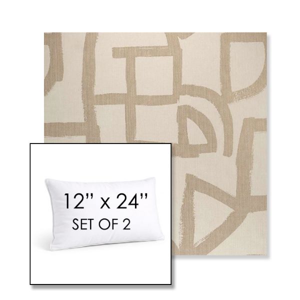 Picture of Brushstroke Stucco | Set of 2 | 12" X 24" Sunbrella Outdoor Throw Pillows with Premium Inserts