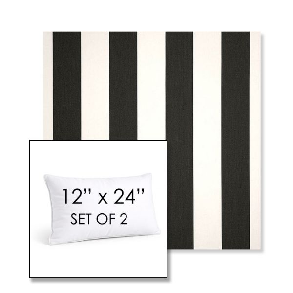Picture of Cabana Classic | Set of 2 | 12" X 24" Sunbrella Outdoor Throw Pillows with Premium Inserts