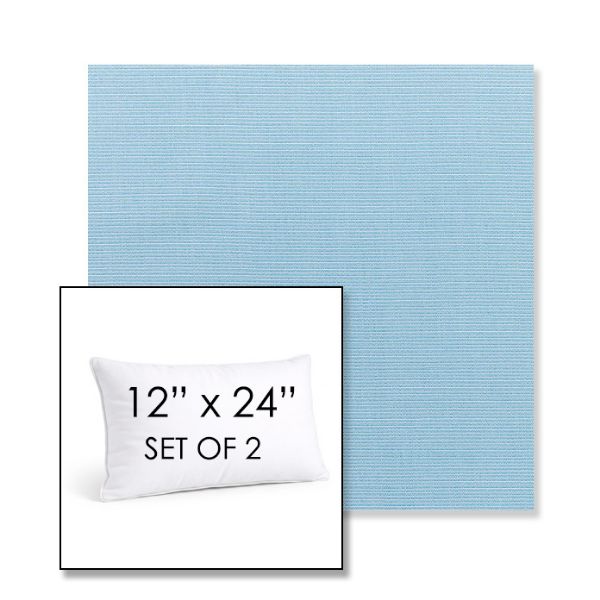 Picture of Canvas Air Blue | Set of 2 | 12" X 24" Sunbrella Outdoor Throw Pillows with Premium Inserts