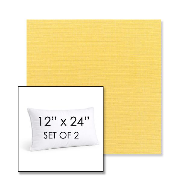 Picture of Canvas Buttercup | Set of 2 | 12" X 24" Sunbrella Outdoor Throw Pillows with Premium Inserts