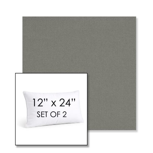 Picture of Canvas Charcoal | Set of 2 | 12" X 24" Sunbrella Outdoor Throw Pillows with Premium Inserts