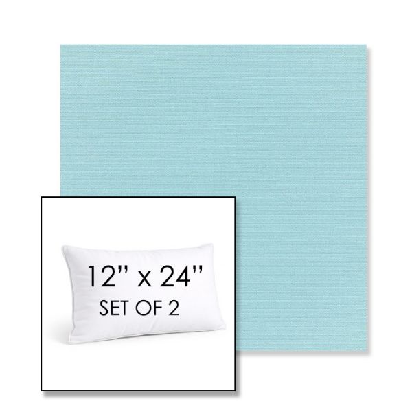 Picture of Canvas Mineral Blue | Set of 2 | 12" X 24" Sunbrella Outdoor Throw Pillows with Premium Inserts