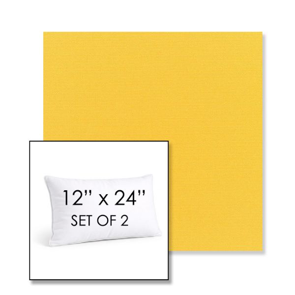 Picture of Canvas Sunflower Yellow | Set of 2 | 12" X 24" Sunbrella Outdoor Throw Pillows with Premium Inserts