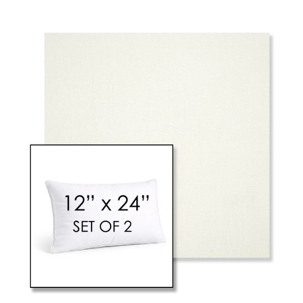 Picture of Canvas White | Set of 2 | 12" X 24" Sunbrella Outdoor Throw Pillows with Premium Inserts