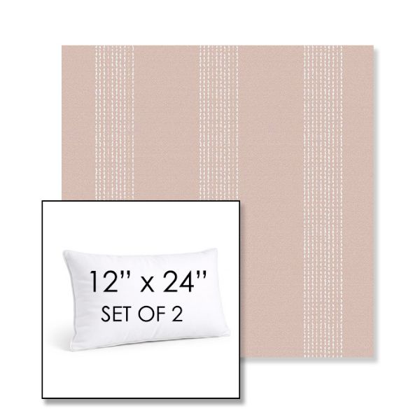 Picture of Caper Blush | Set of 2 | 12" X 24" Sunbrella Outdoor Throw Pillows with Premium Inserts
