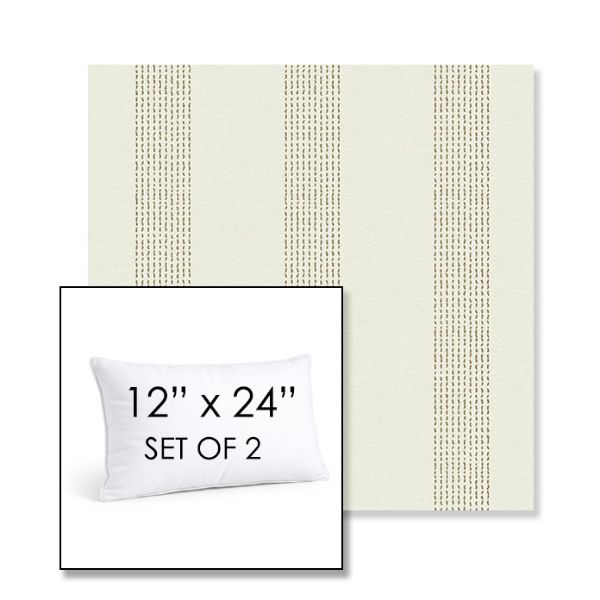 Picture of Caper Linen | Set of 2 | 12" X 24" Sunbrella Outdoor Throw Pillows with Premium Inserts