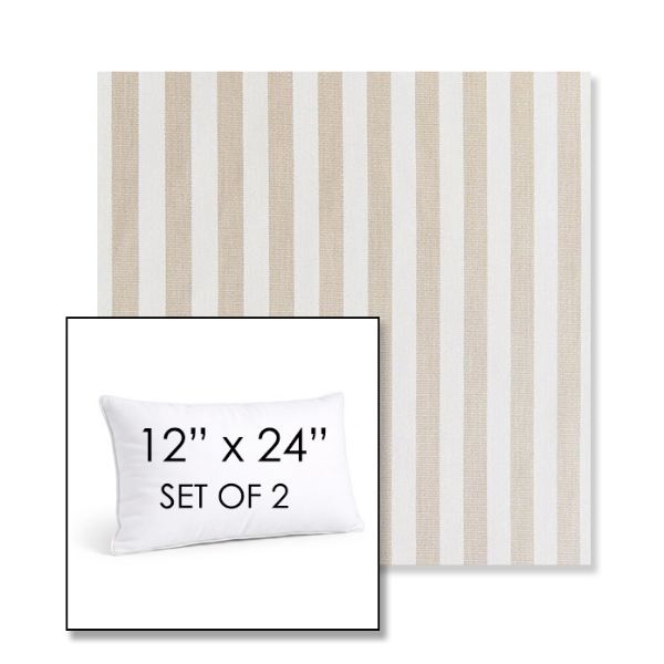 Picture of Costa Driftwood | Set of 2 | 12" X 24" Sunbrella Outdoor Throw Pillows with Premium Inserts