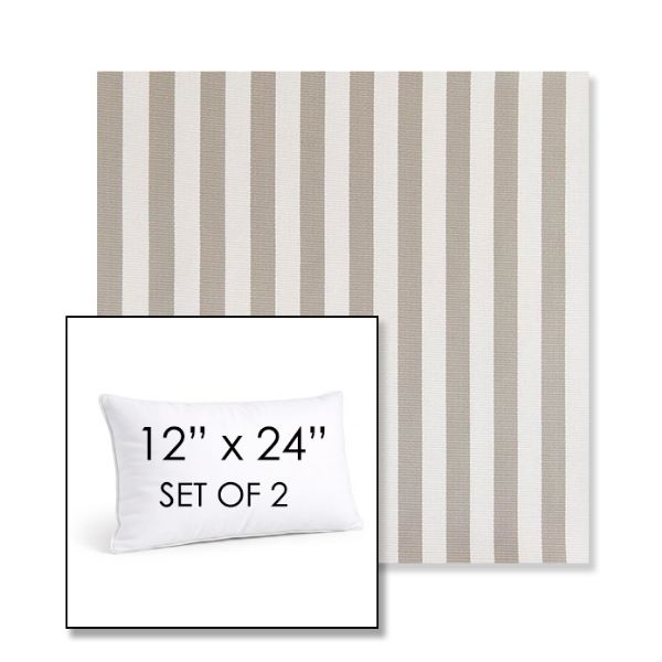 Picture of Costa Nickel | Set of 2 | 12" X 24" Sunbrella Outdoor Throw Pillows with Premium Inserts
