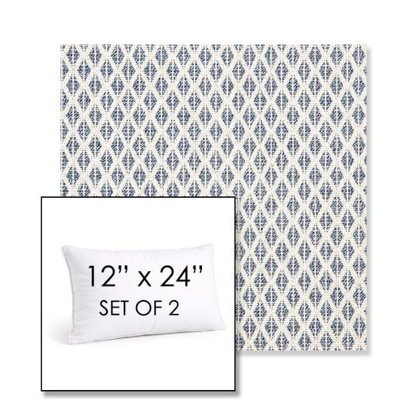 Picture of Detail Denim | Set of 2 | 12" X 24" Sunbrella Outdoor Throw Pillows with Premium Inserts