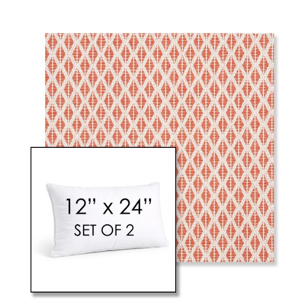 Picture of Detail Persimmon | Set of 2 | 12" X 24" Sunbrella Outdoor Throw Pillows with Premium Inserts