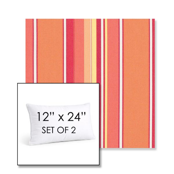 Picture of Dolce Mango | Set of 2 | 12" X 24" Sunbrella Outdoor Throw Pillows with Premium Inserts