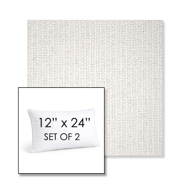 Picture of Dumont Snow | Set of 2 | 12" X 24" Sunbrella Outdoor Throw Pillows with Premium Inserts