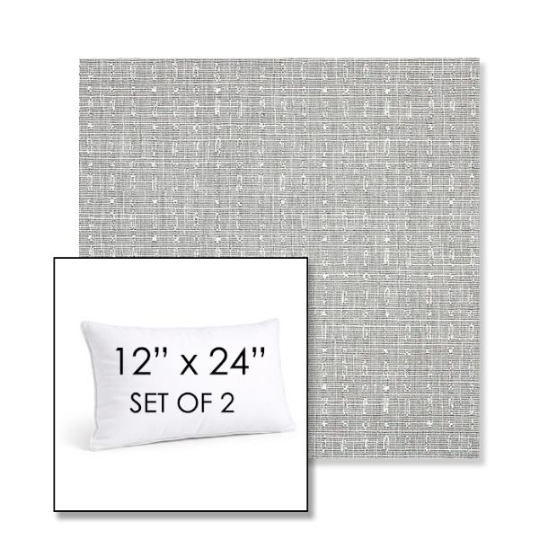 Picture of Embrace Pewter | Set of 2 | 12" X 24" Sunbrella Outdoor Throw Pillows with Premium Inserts