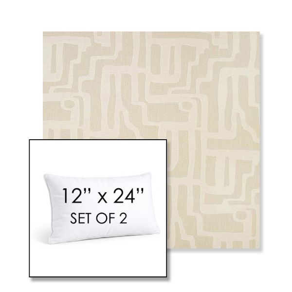 Picture of Escher Alabaster | Set of 2 | 12" X 24" Sunbrella Outdoor Throw Pillows with Premium Inserts