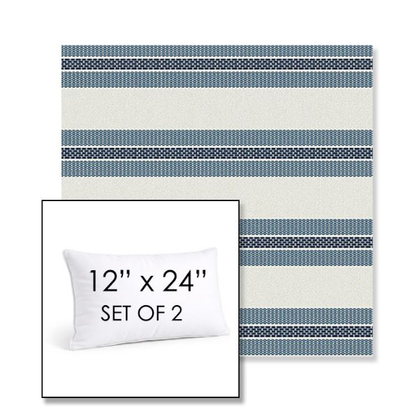 Picture of Excel Denim | Set of 2 | 12" X 24" Sunbrella Outdoor Throw Pillows with Premium Inserts