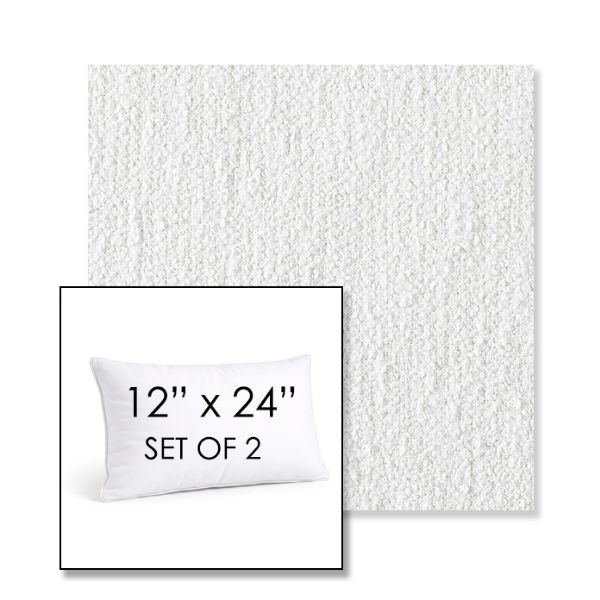 Picture of Improve White | Set of 2 | 12" X 24" Sunbrella Outdoor Throw Pillows with Premium Inserts