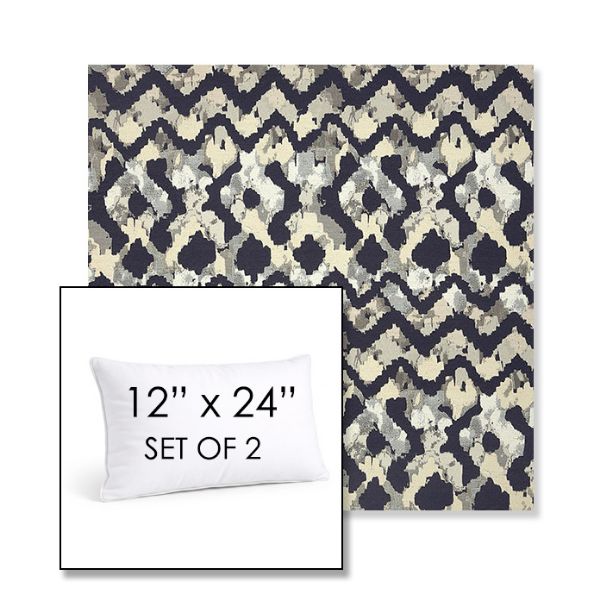 Picture of Inga Midnight | Set of 2 | 12" X 24" Sunbrella Outdoor Throw Pillows with Premium Inserts